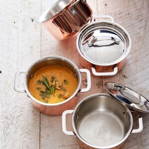 NWT Williams Sonoma Mini Copper Cocottes, Set of 2